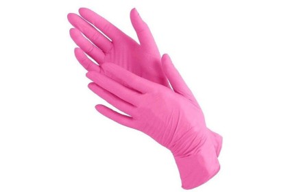 Перчатки нитриловые SunViv, Розовый, размер L, 100 шт