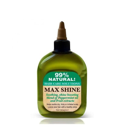 Масло для блеска волос Difeel 99% Natural Hair Care Solutions Max Shine, натуральное, 75 мл